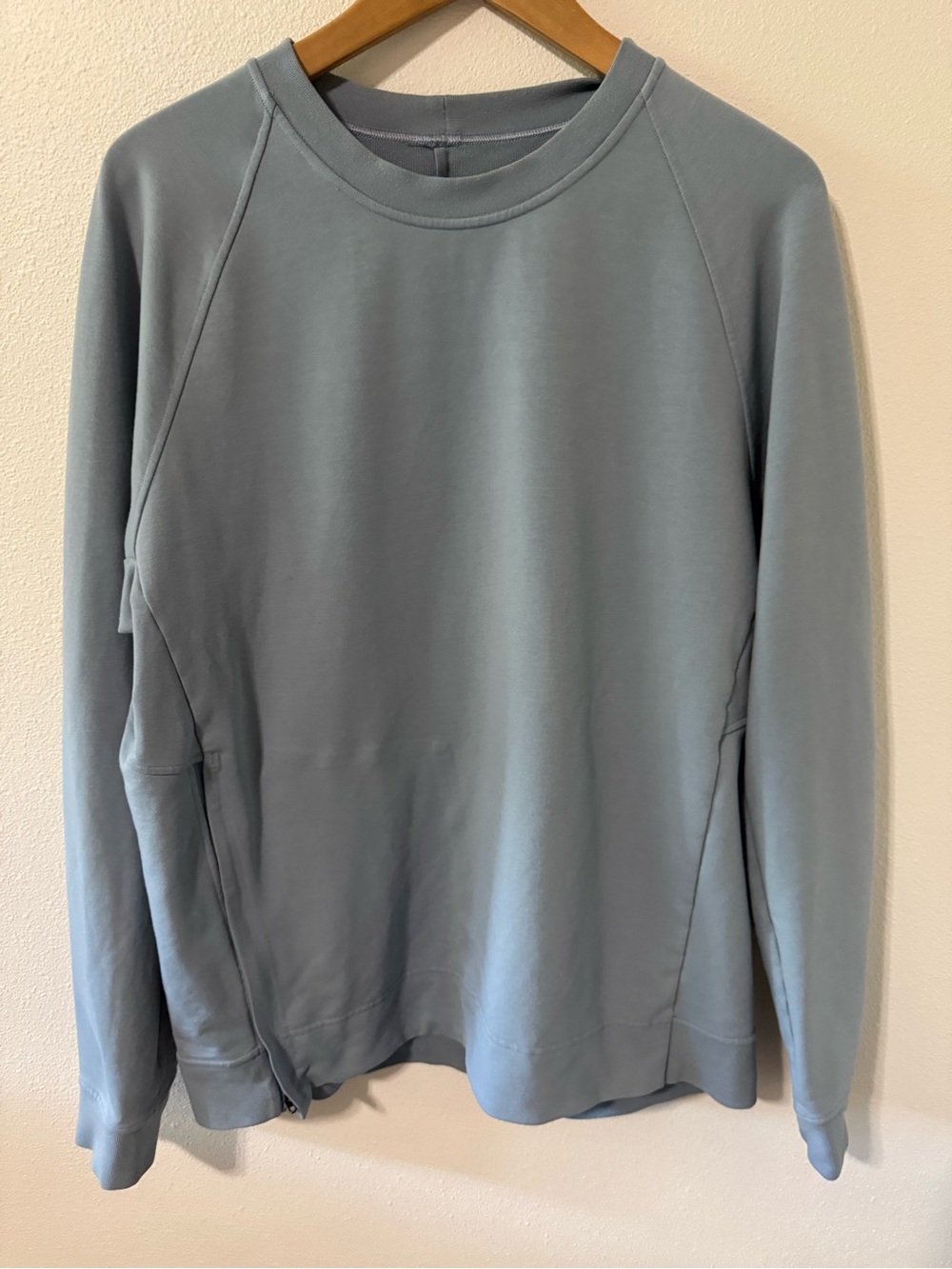 Lululemon City Sweat Crew Pullover Chambray Blue Size Zipper Athleisure-Large